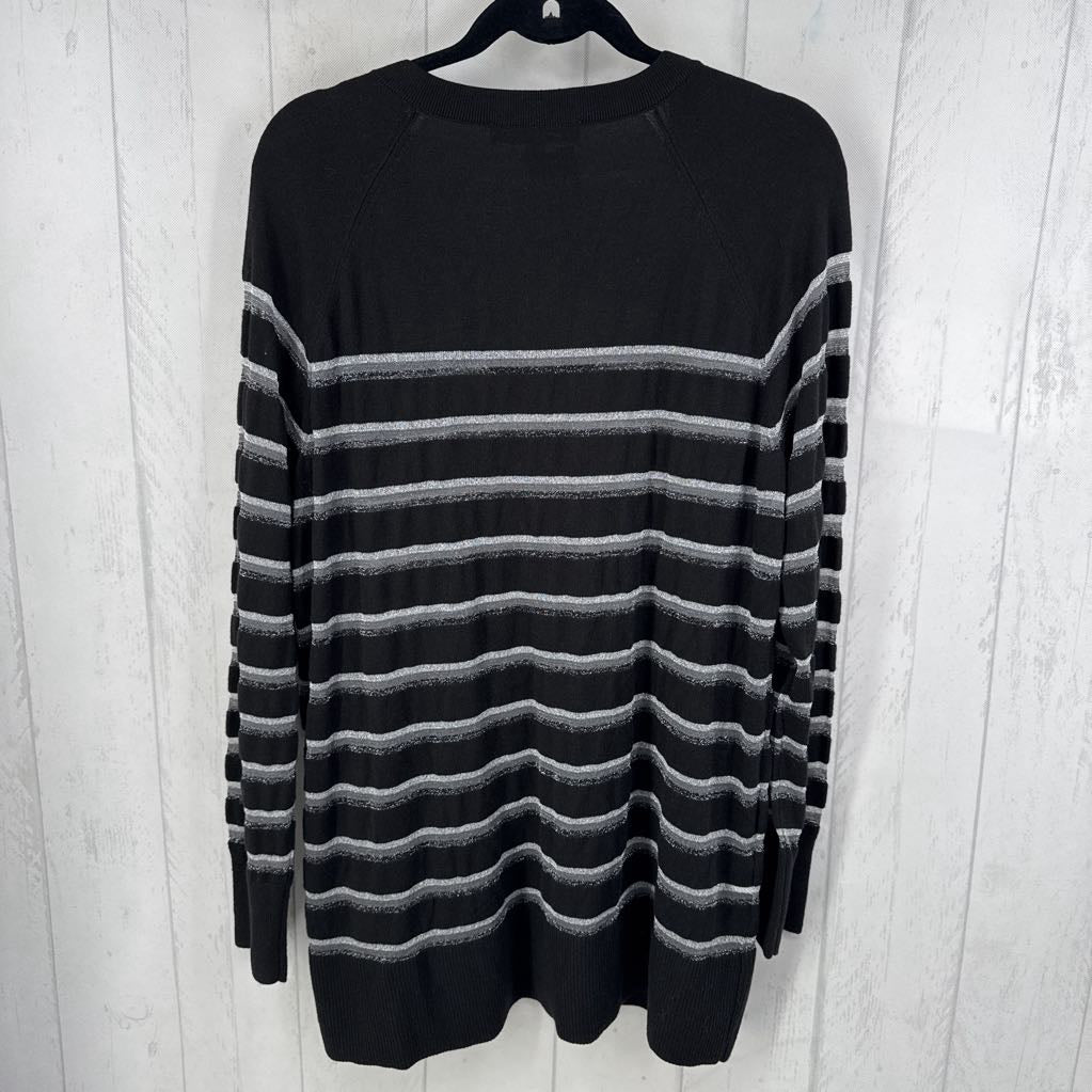 XXL l/s v-neck stripe sweater