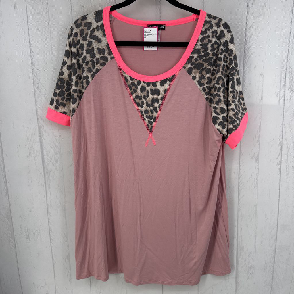 3XL animal print s/s tee