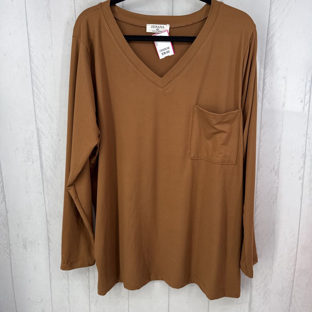2X v-neck l/s tee
