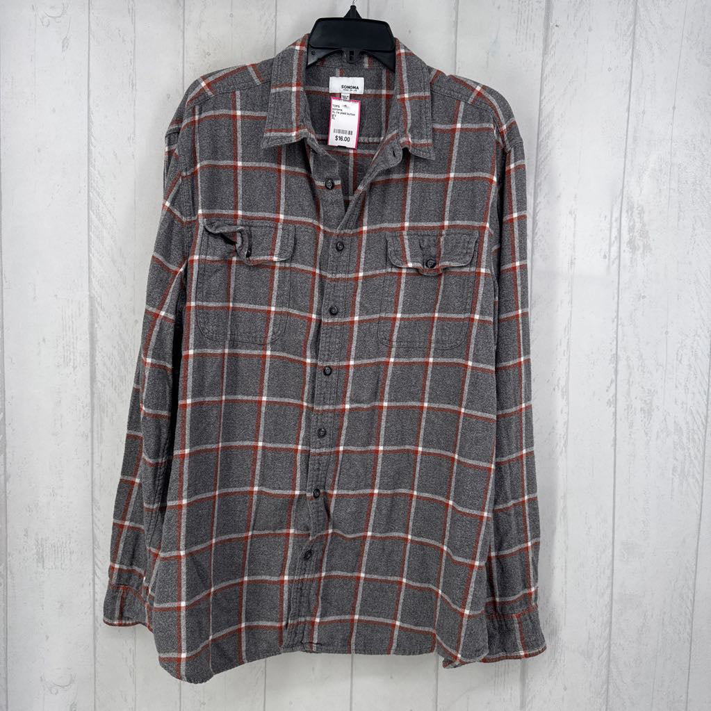 XL l/s plaid button dwon shirt