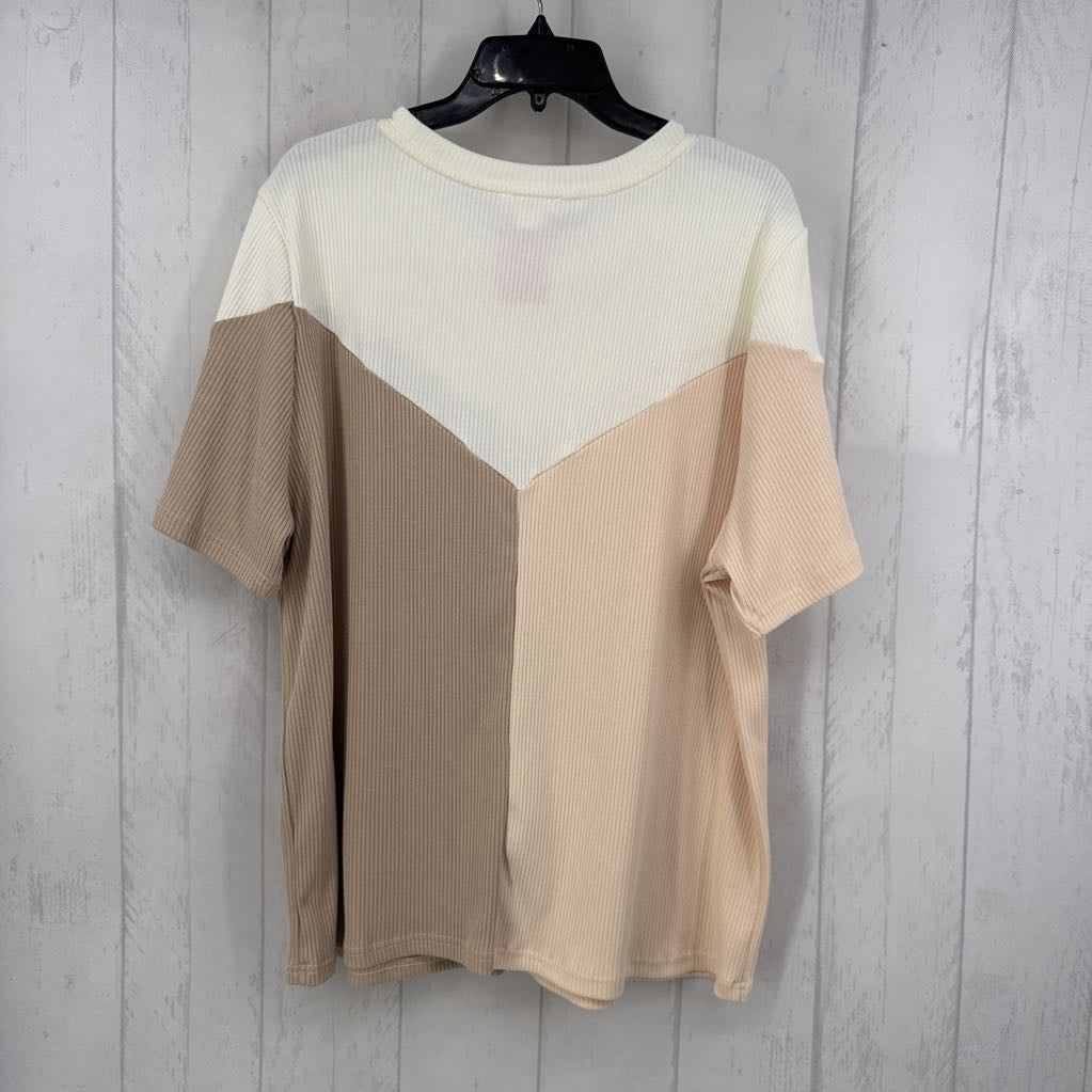 XL s/s colorblock top