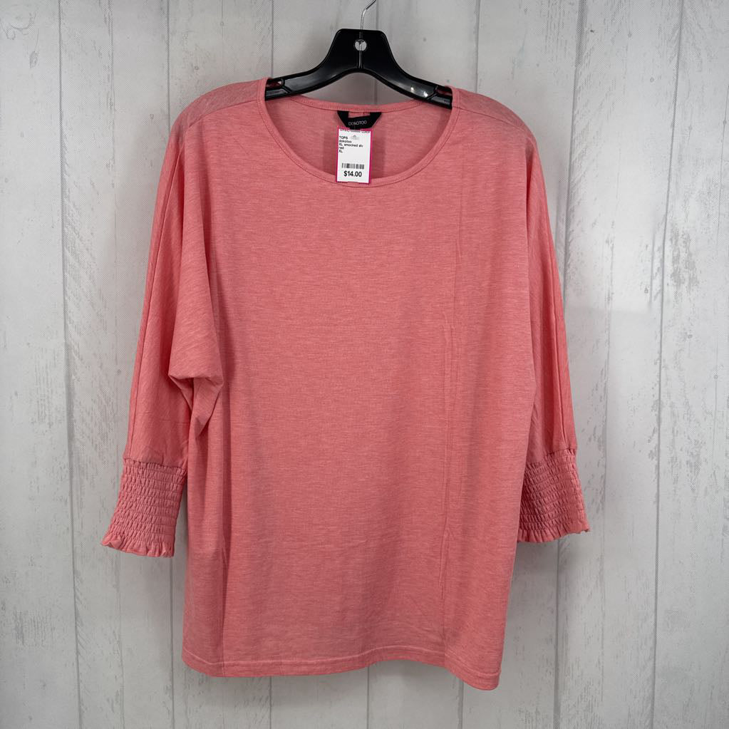 XL smocked slv top