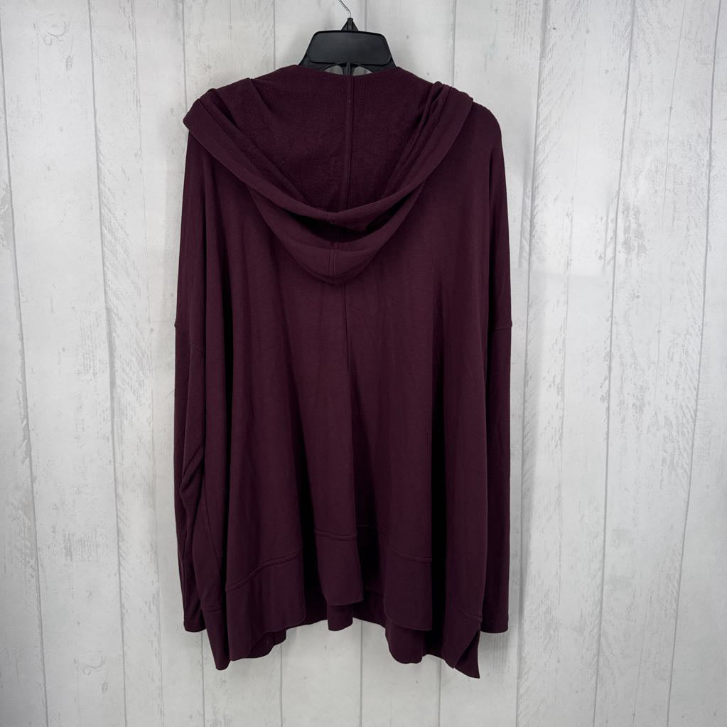 XL l/s v-neck top w/ hood