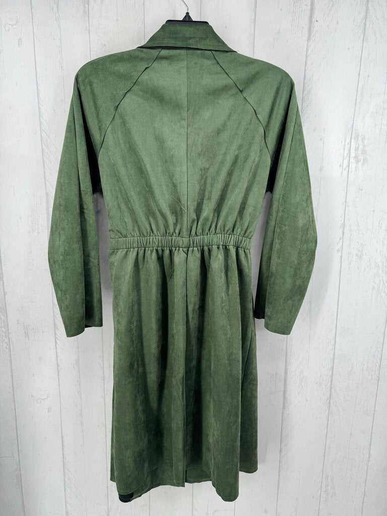 L faux suede belted jacket
