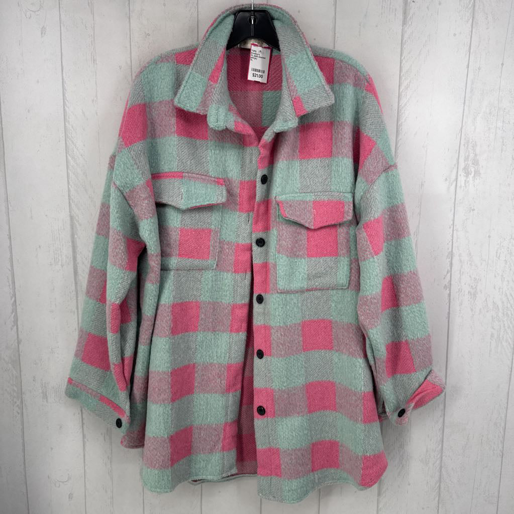 XL plaid shacket