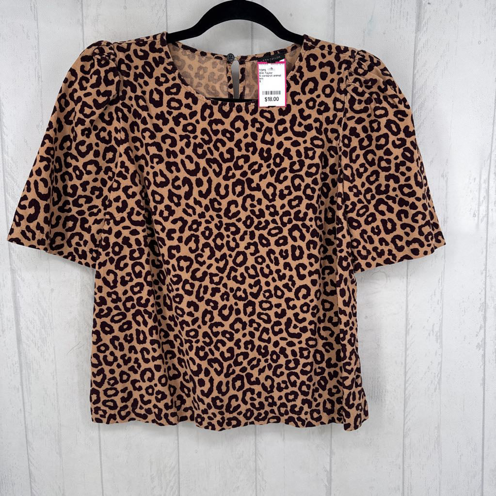 S cordurot animal print s/s top