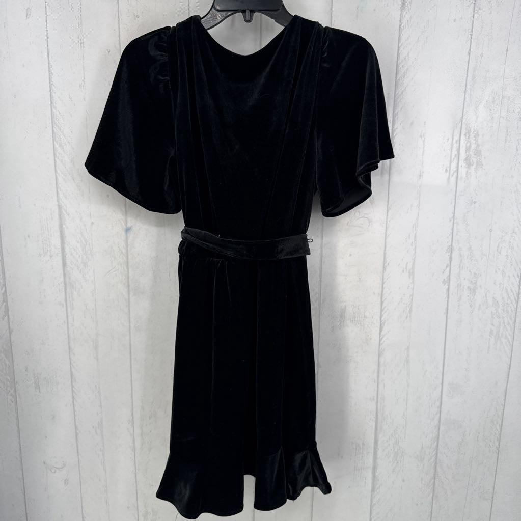 M velvet crossover belted s/s dress
