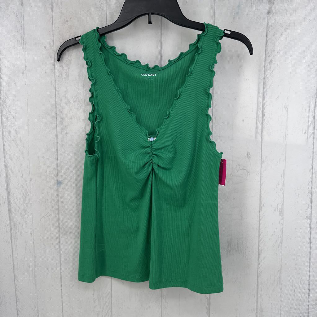 M gathered ribbed tank