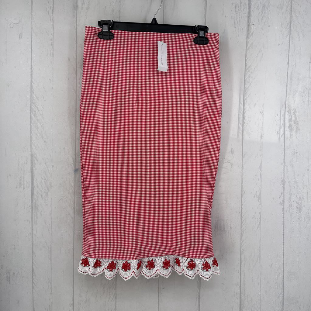 S/6 2pc gingham skirt set