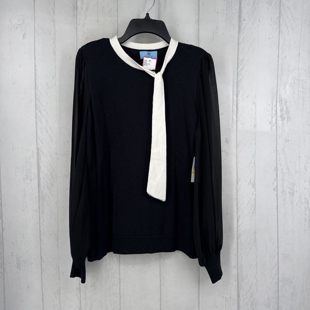R79 M knit colorblock l/s top