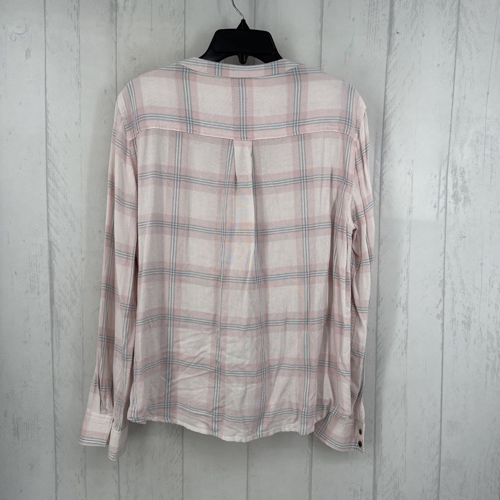 L plaid crossover l/s top
