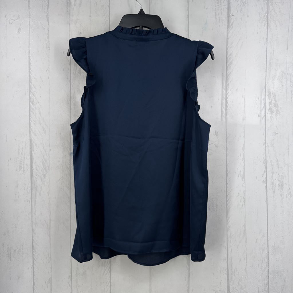 L tie-front flutter slv top