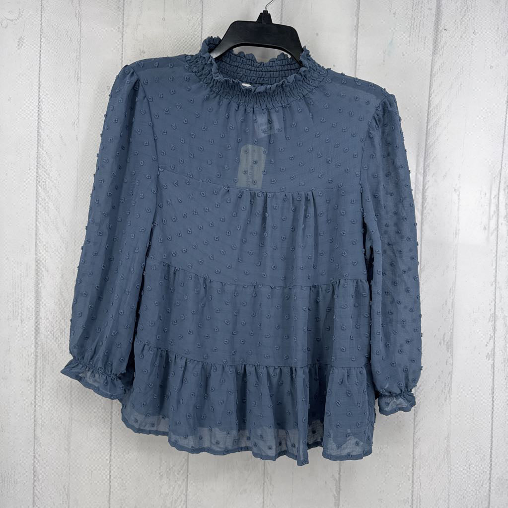 L swiss dot tiered l/s top