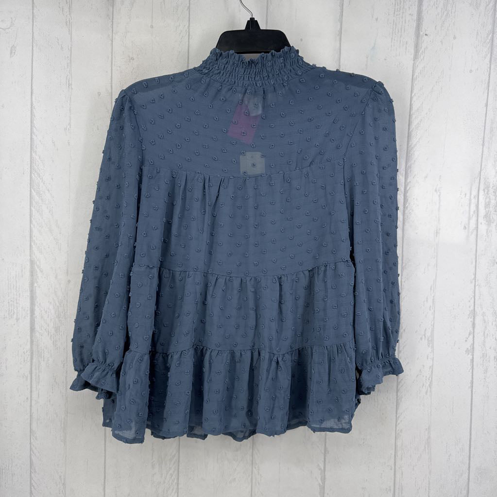 L swiss dot tiered l/s top