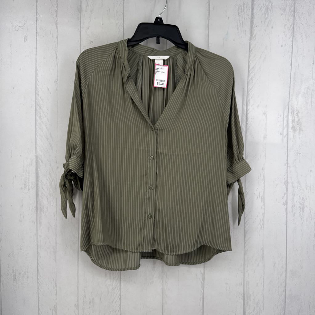 8 striped button down s/s top