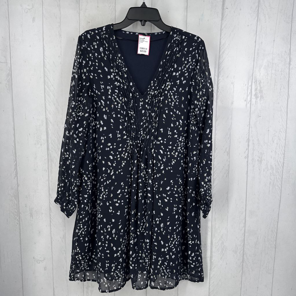 Lp printed v-neck l/s dress
