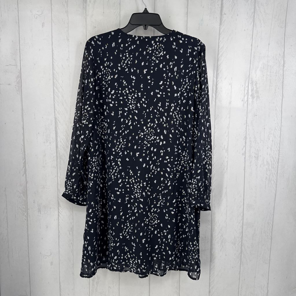 Lp printed v-neck l/s dress