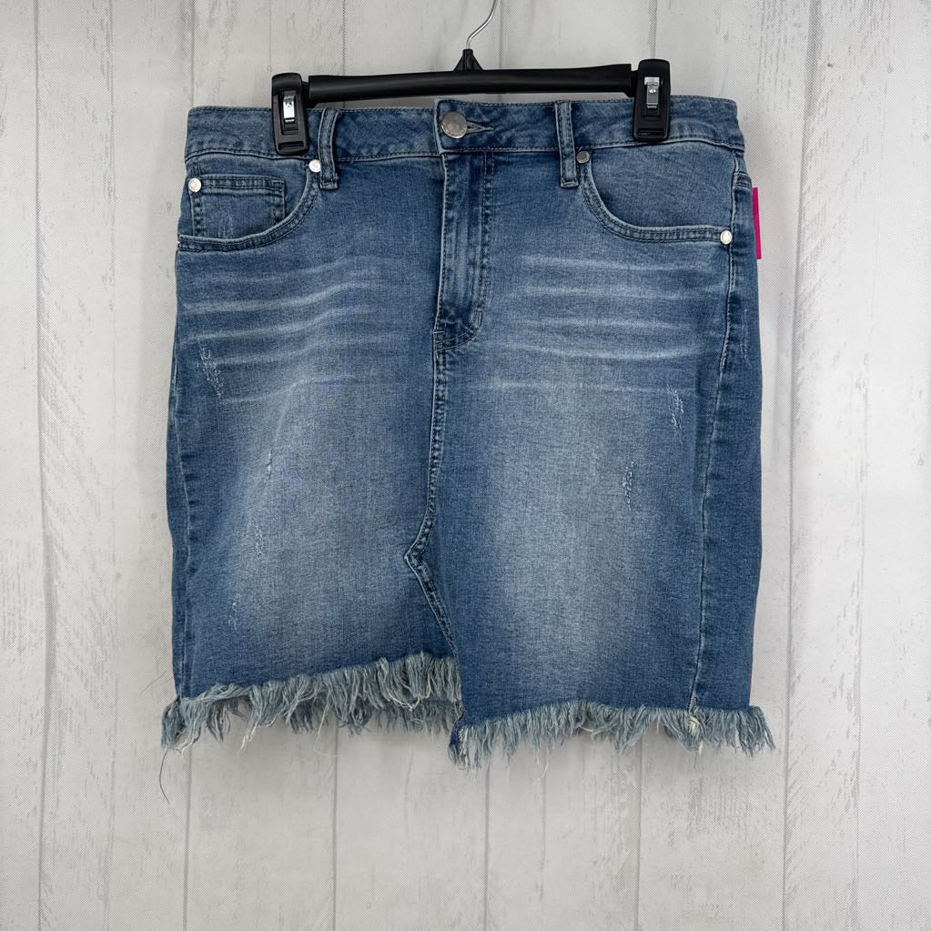 10 raw hem jean skirt