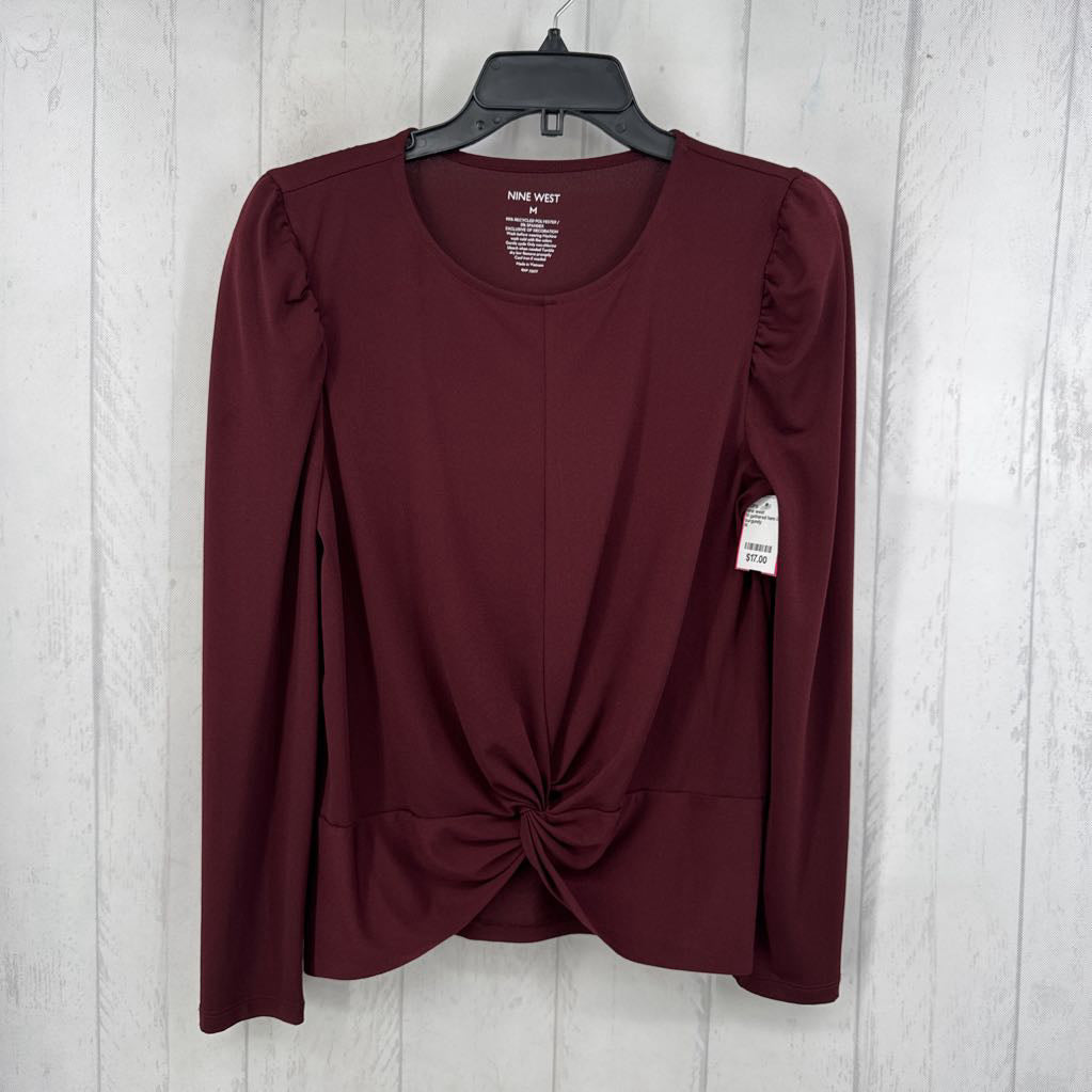 M gathered hem l/s top