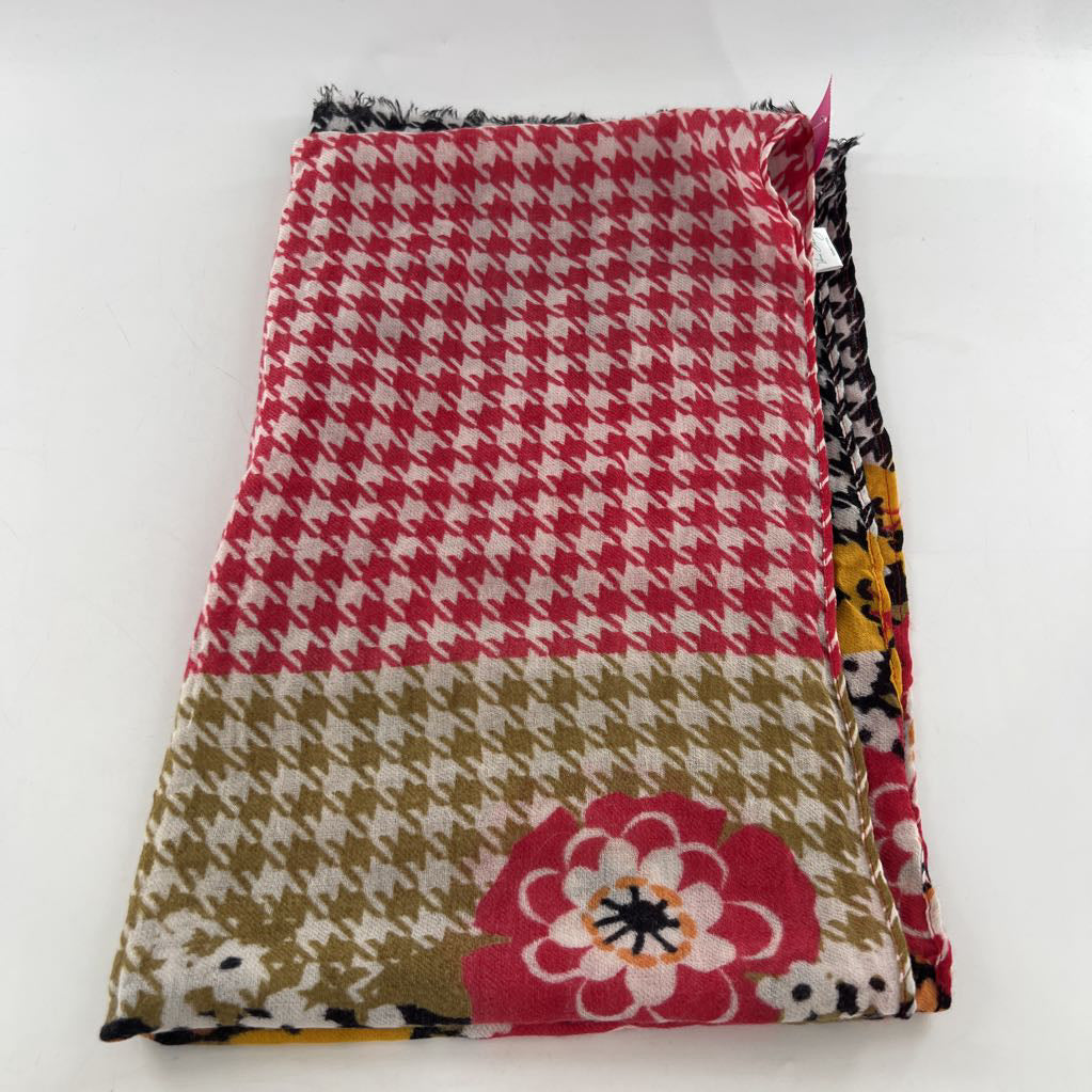 floral houndstooth print scarf