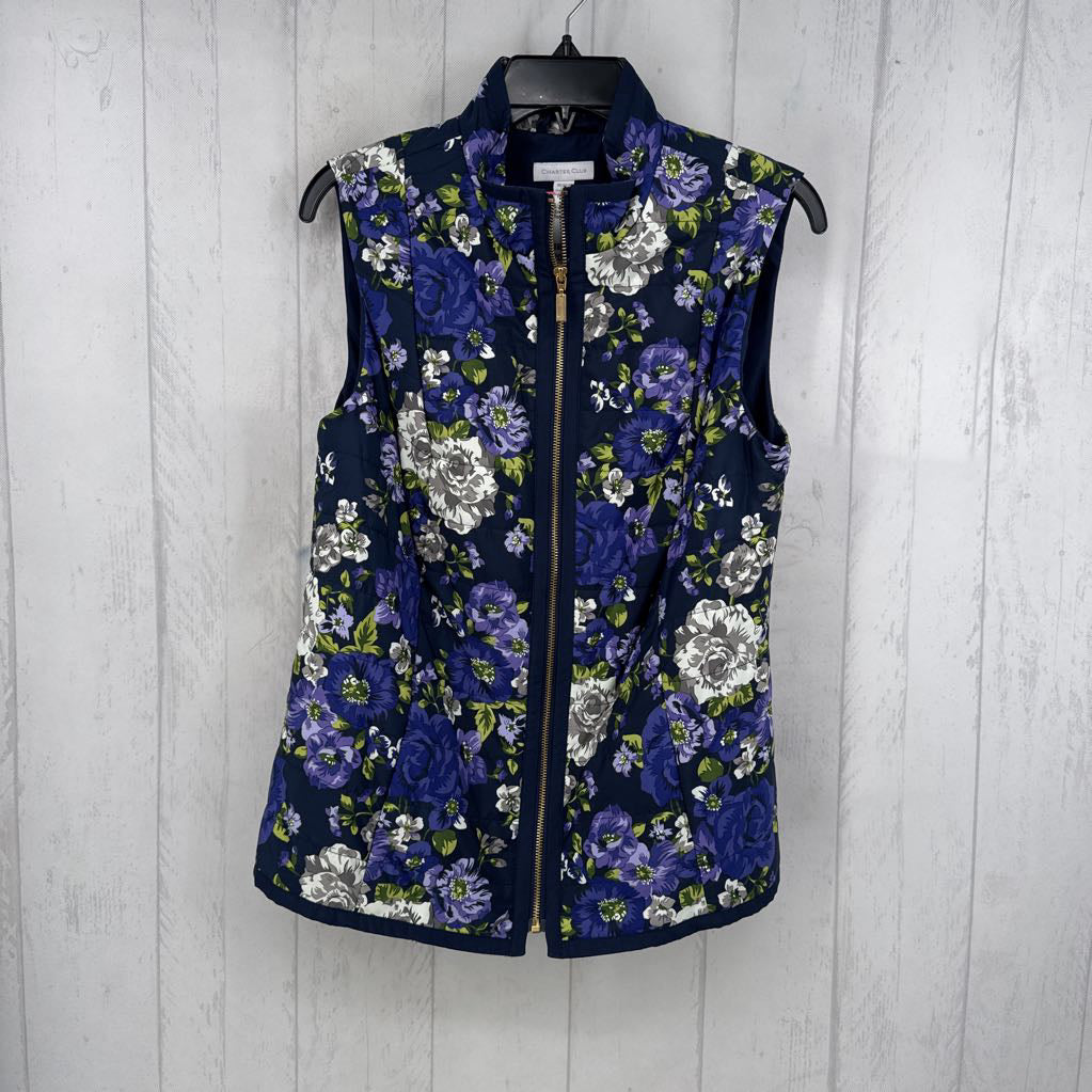 XL l/s flower print quilted coat