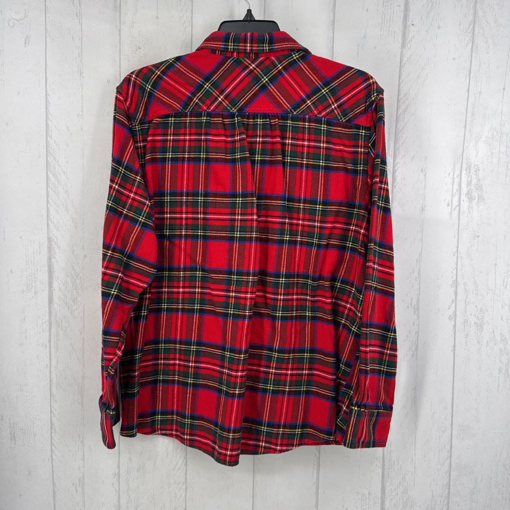 18p plaid button down l/s top