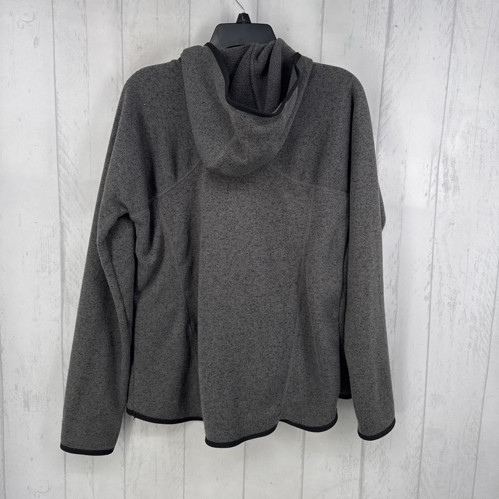 M l/s zip fleece jacket w/ hood