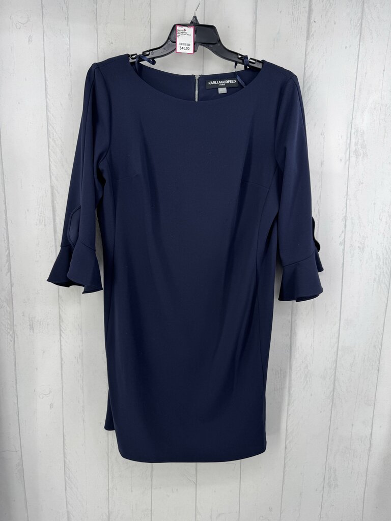 1X boatneck back zip 3/4 flutter slv dress
