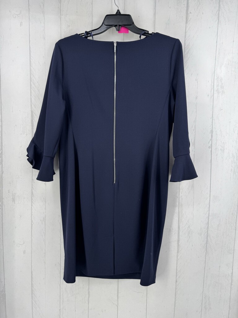 1X boatneck back zip 3/4 flutter slv dress