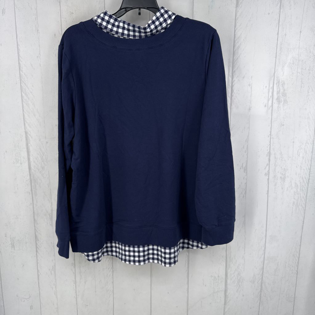 Lp plaid shirttail l/s top