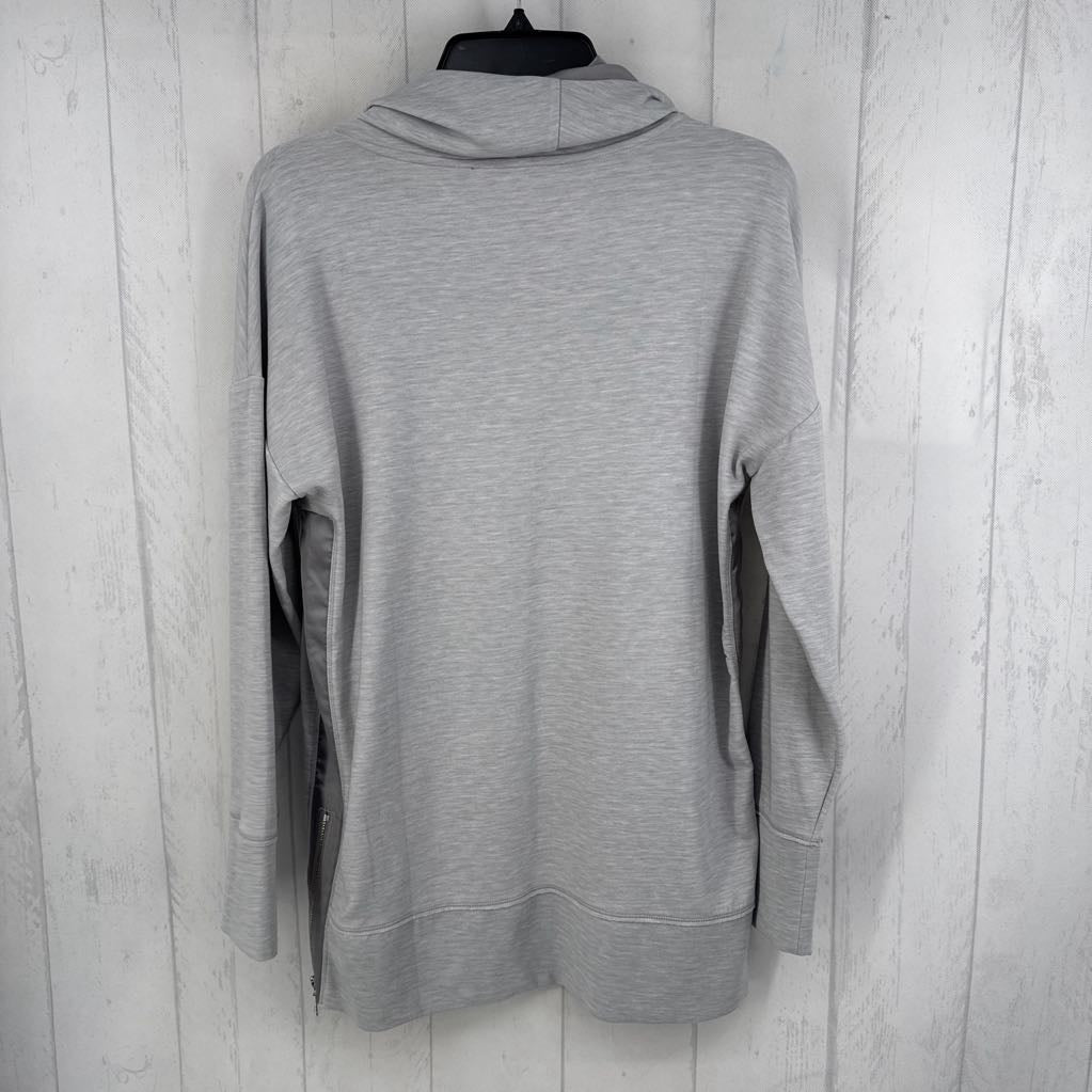S zip side cowl neck pullover