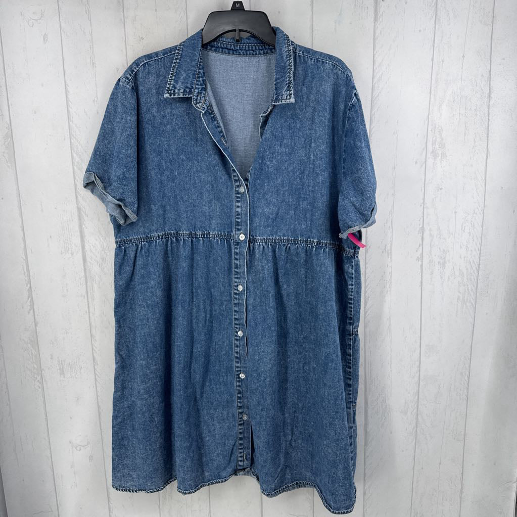 2XL denim button down s/s dress