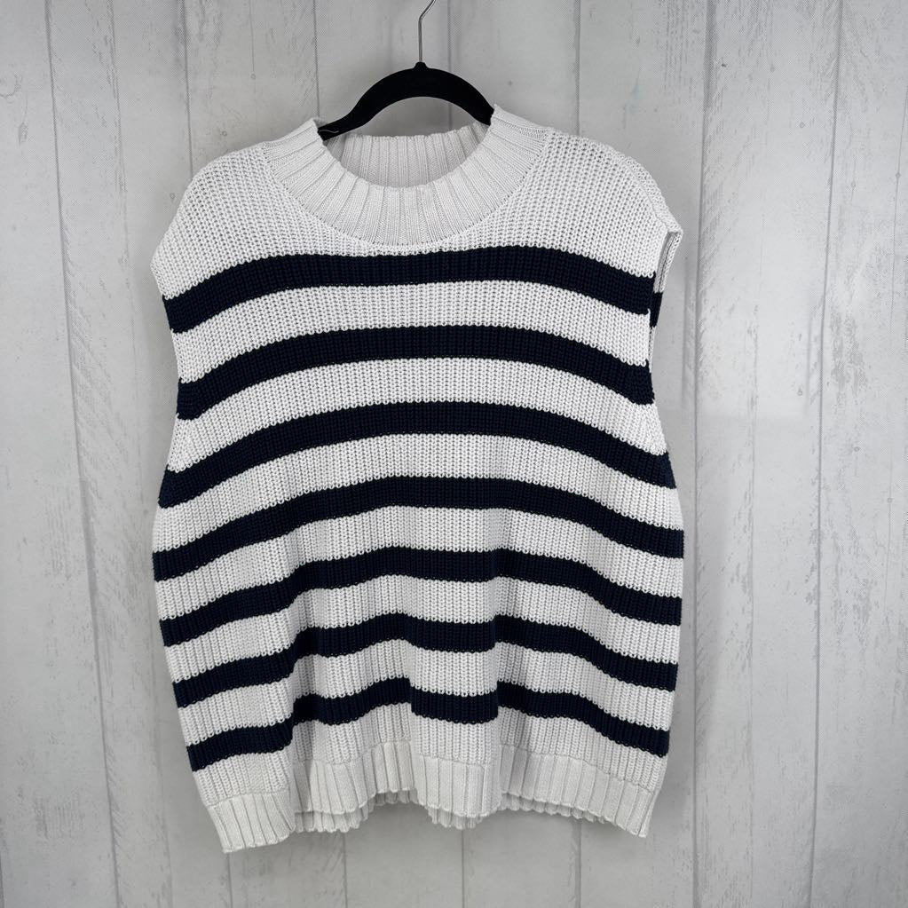 XXL striped mock neck sweater vest