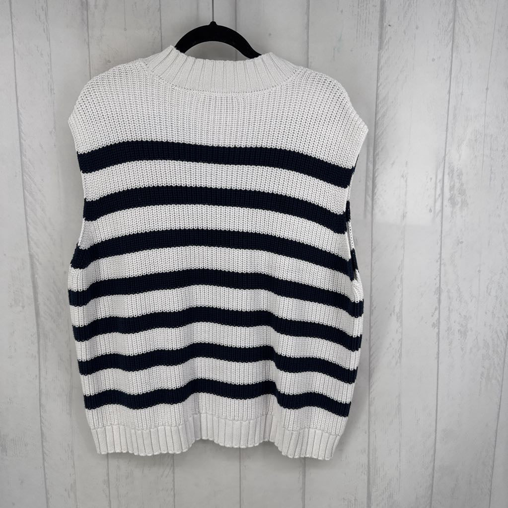 XXL striped mock neck sweater vest