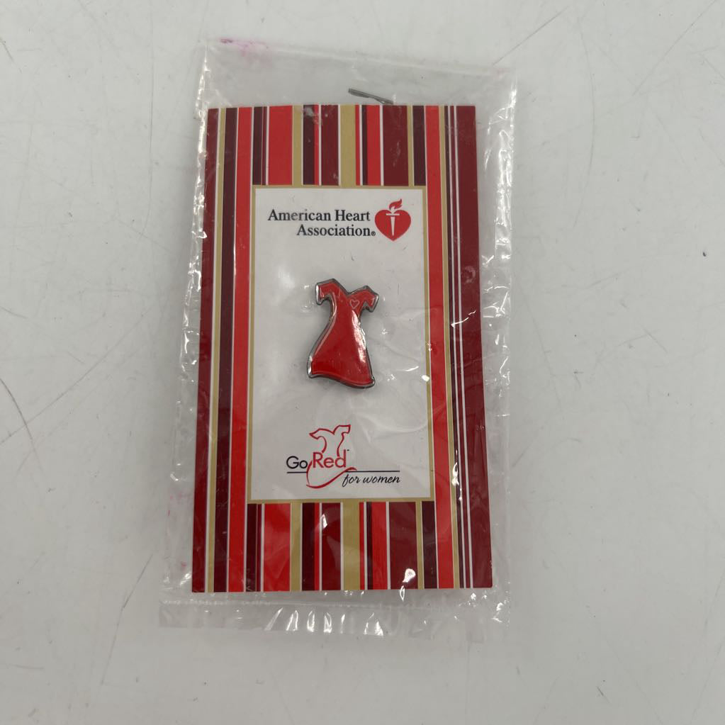 american heart assoc red dress pin