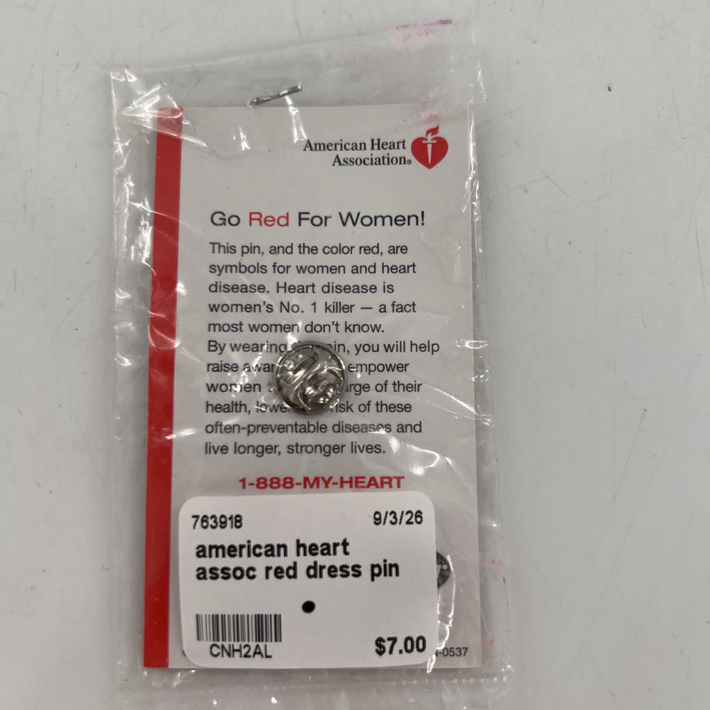 american heart assoc red dress pin