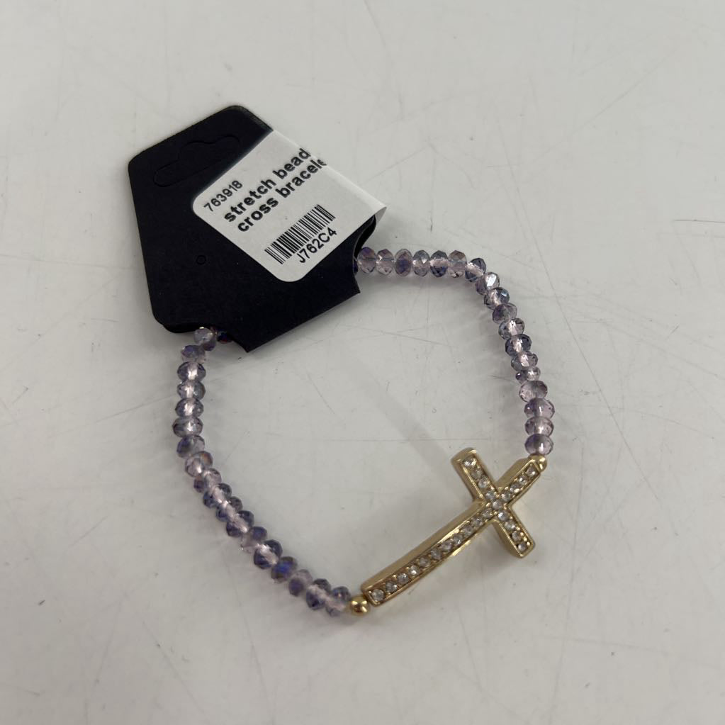 stretch beaded cross bracelet
