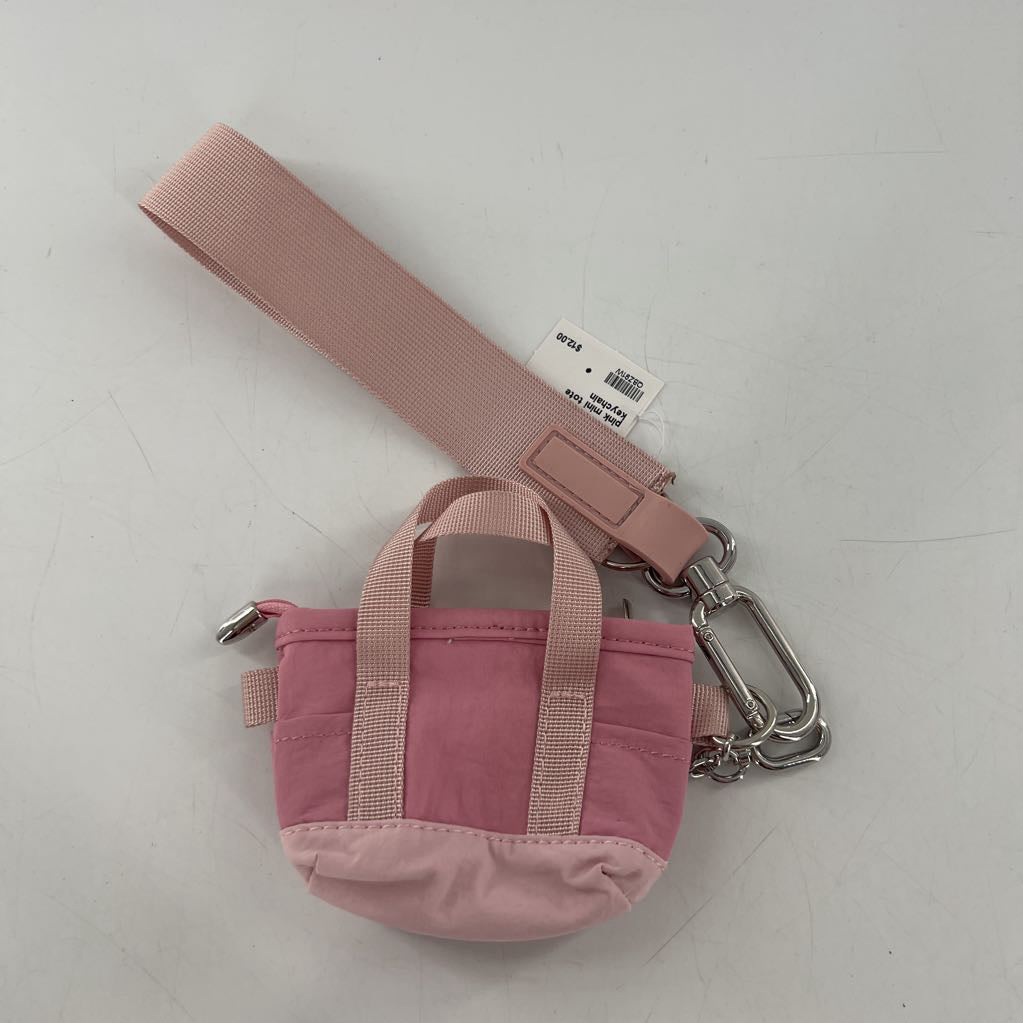 pink mini tote keychain