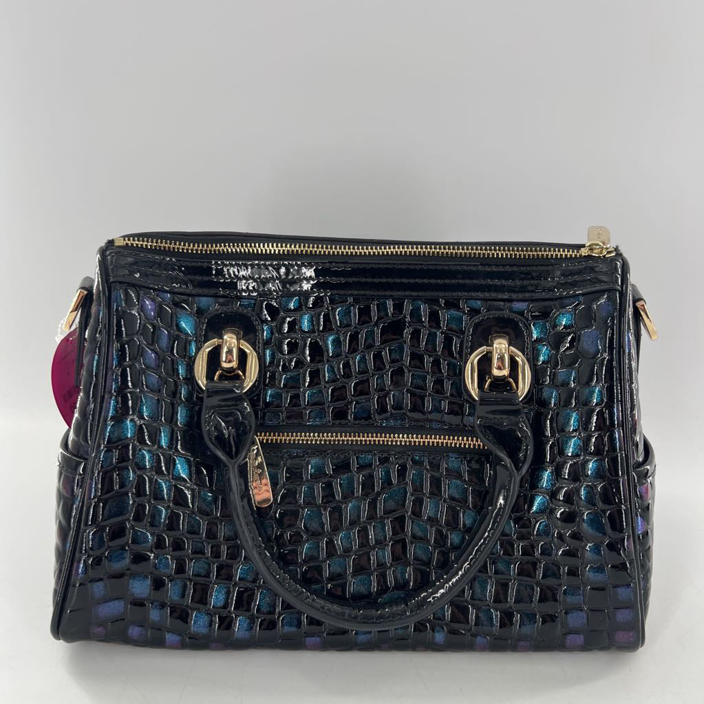 embossed leather handbag