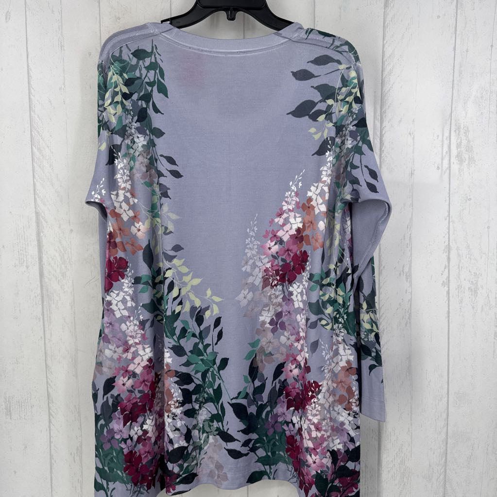 R80 1X scoop neck flo print l/s tunic