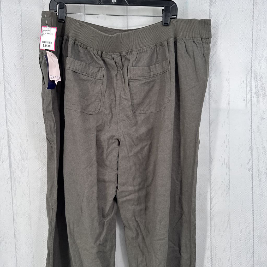 R55 1X linen wide leg pant
