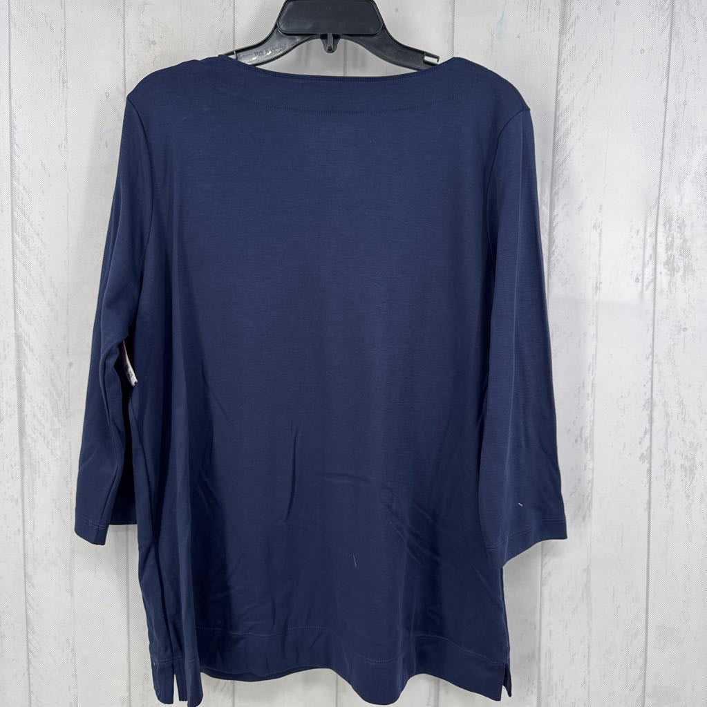 XL split neck 3/4 slv tee