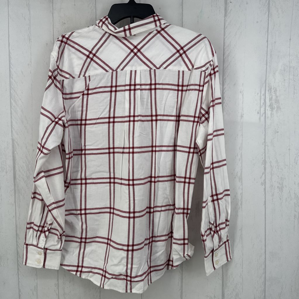 R90 M plaid button down l/s top