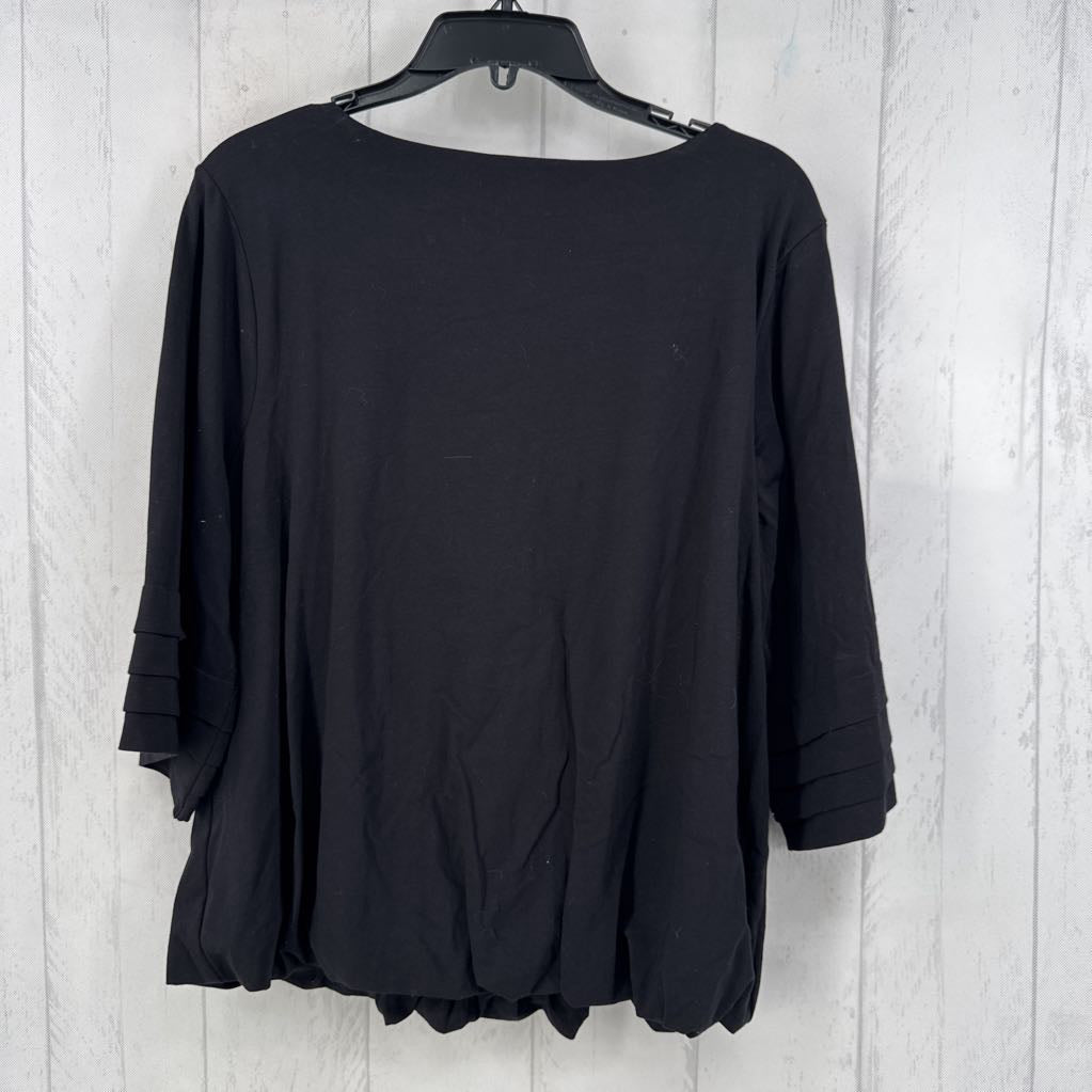 R80 L bubble hem 3/4 slv top
