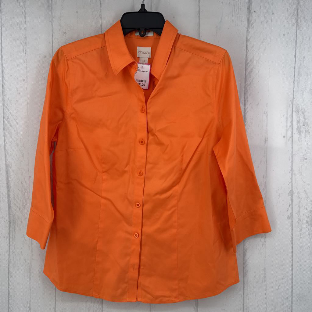S button down 3/4 slv top