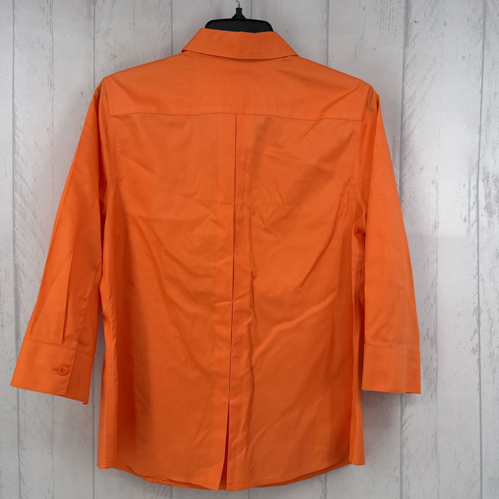 S button down 3/4 slv top