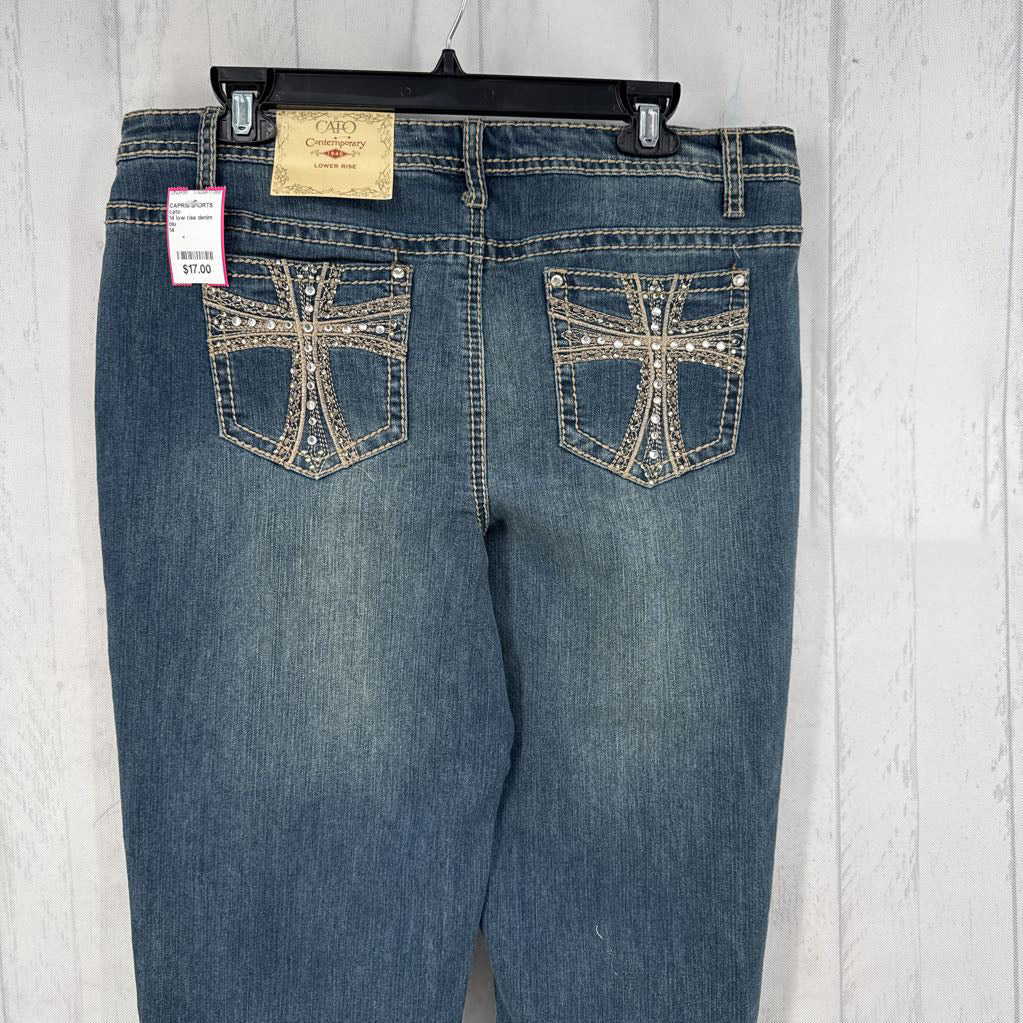 14 low rise denim capris