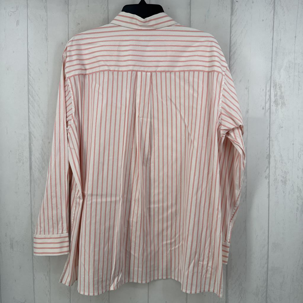L striped button down l/s top