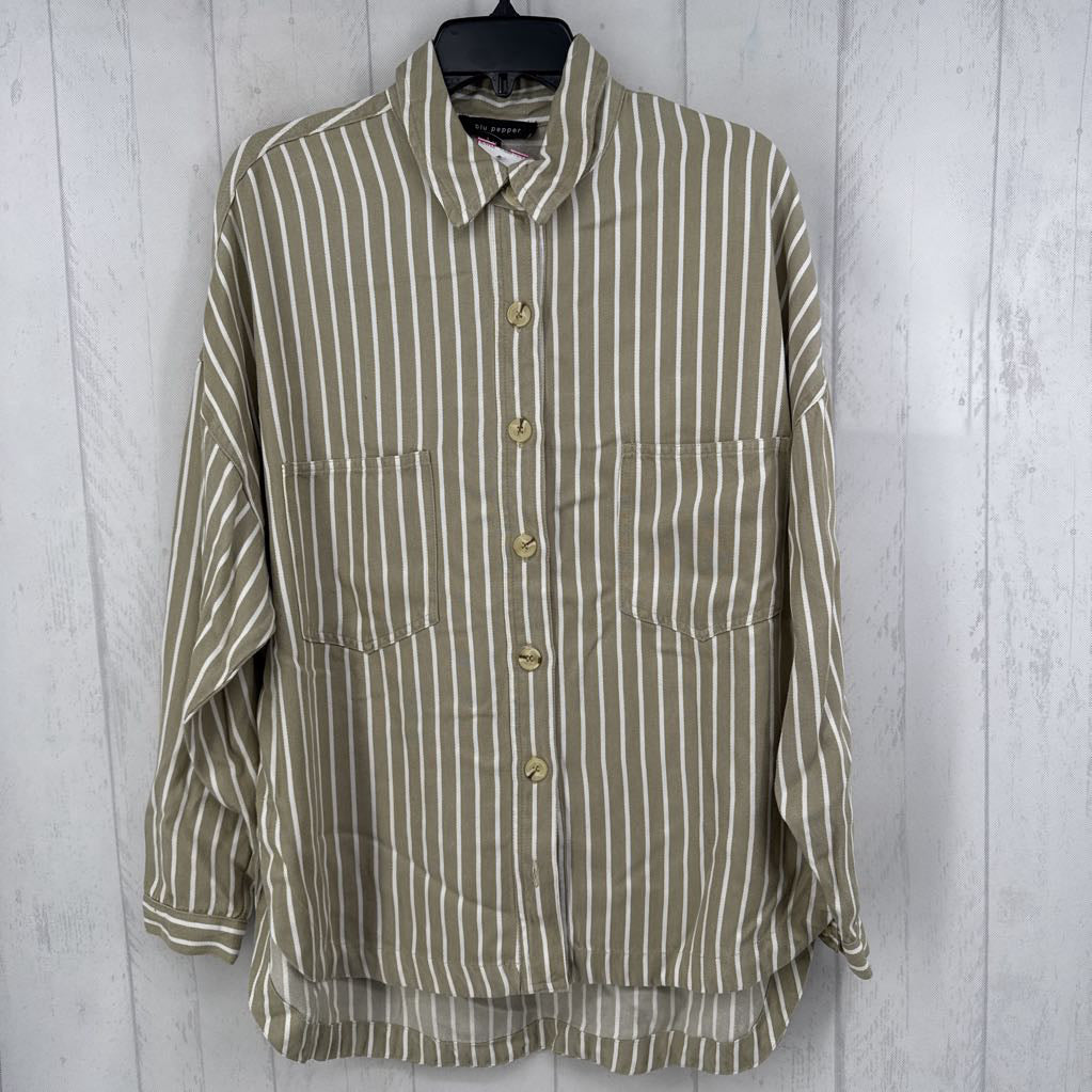 R50 M striped button down l/s top