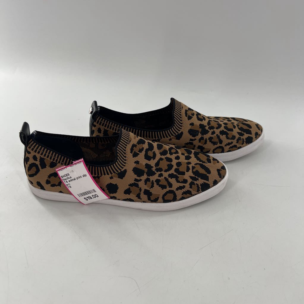 7.5 animal print slip on sneakers